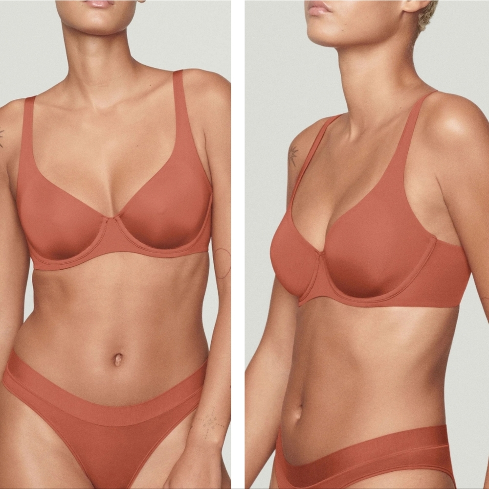 CUUP THE SCOOP BRA IN CLAY